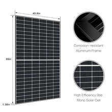 9BB 31PCS 360W 12V/24V Bifacial Solar Panel Monocrystalline Kit, High-Efficiency Mono Cells Off-Grid Charge System for House Rooftop Residential Commercial Home Marine Boat Shed Farm
