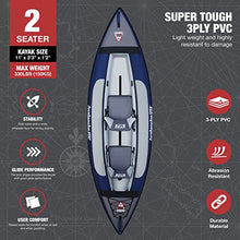 Avalanche 2-Person Voyager Inflatable Kayak Set Blue Green