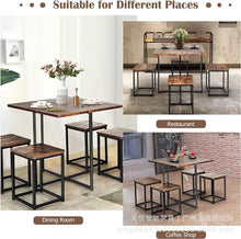 FURUIM2024M Dining Table Four Person Dining Table Set Kitchen and Dining Table Set 4 Square stools Table and Chairs Dining