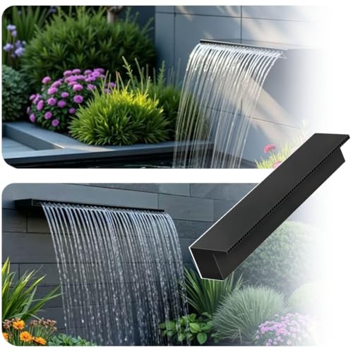 Aenmezen 150cm Pool Fountain Spout, Stainless Steel Waterfall Overflow