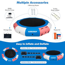 GIRISHIP Inflatable Water Trampoline 15FT with Electric Pump Blue-Pink-White