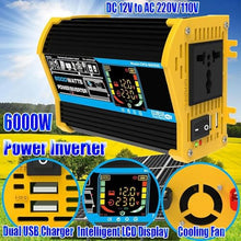 DZWHPOVUM 6000W Off-Grid Solar Panel Kit with 50A Charge Controller & Dual LCD Displays for RVs, Boats(Black)