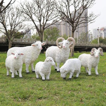 XYYZZZ Large Size Outdoor Statues for Garden Art Decor Farm Animal Statues Lamb Garden Outdoor Garden Sculptures Patio Yard Decor Sheep Crafts Ornaments Simulation Statuette(White5(22X8X19INCH))