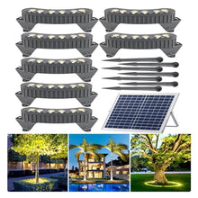 NRPEAK Solar Spot Lights for Outside, Low Voltage Landscape Up Lighting for Palms Tree, Garden Lights, Easy to Assemble(Red Light,Pack of 7)