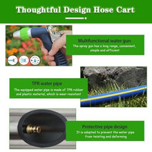 Heavy Duty Hose Reel Cart with Storage Table, Stainless Steel Aluminum Alloy Construction, for Outdoor Use with High Pressure Water Gun(Hose Cart+15m Pipe)