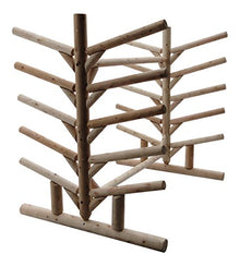 Log Kayak Rack 10 Place SUP Surfboard Rack Unfinished