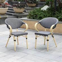 Borda Transitional 3-Piece Natural Metal Bistro Table and Chair Set