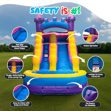 Princess Inflatable Water Slide for Kids and Adults with Splash Pool, Commercial Grade Backyard Water Park with Castle Design, Outdoor Fun, Wet or Dry Play, 21ft x 9ft x 12ft – with Blower