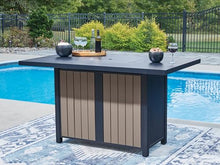 Signature Design by Ashley 1-Piece Outdoor Bar Table with Fire Pit, Blue