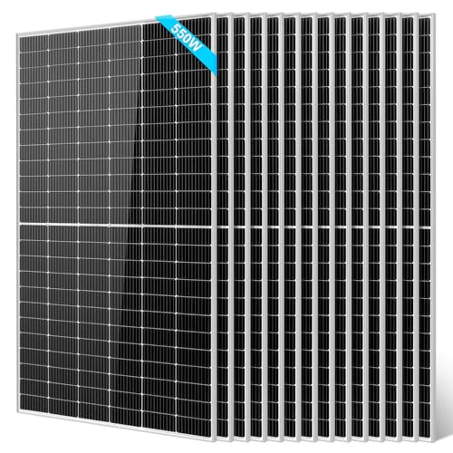 SUNGOLDPOWER UL61730 14PCS 550W Solar Panels Monocrystalline,Waterproof IP68,Grade A Solar Cell,High Efficiency Solar Panel for Charging Station,Household,Roof,On/Off Grid Solar System (Total 7700W)