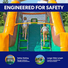 HeroKiddo 13ft T-Rex Dinosaur Commercial Inflatable Dual Lane Water Slide