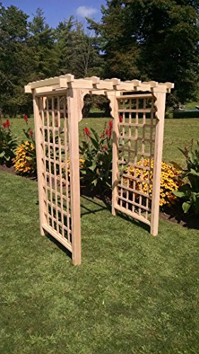 Backyard Crafts Amish-Made Lexington Style Pine Arbor 5' Wide Mushroom Stain