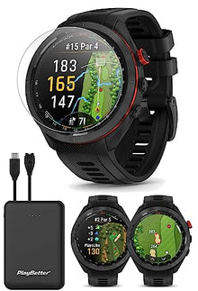 PlayBetter Garmin Approach S70 (Black, 47mm) Golf GPS Watch Bundle | Premium Smartwatch with Virtual Caddie, Playslike Distance, Screen Protectors & Portable Charger