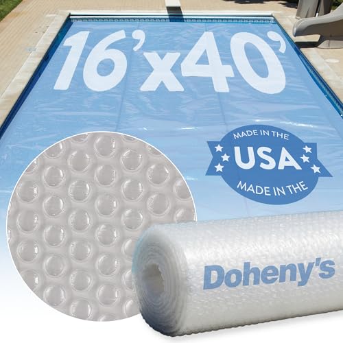 Doheny's Clear-Tek Micro Bubble Solar Pool Cover for In-Ground Swimming Pools | Increase Solar Energy Absorption, Retain Heat, Reduce Evaporation, Reduce Heat Loss & Save, 16x40 ft Clear 3200