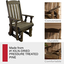 Amish Casual Heavy Duty 600 Lb Mission High Back Treated Glider Chair (Dark Walnut Stain)