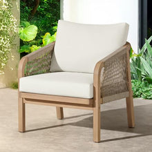 Alaterre Furniture Lusso 3 Piece Outdoor Patio Furniture Set - Weather-Resistant Eucalyptus Wood Patio Table and Chairs Set of 2 - Modern Outside Furniture Set for Porch, Deck, or Poolside (Natural)