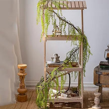3 Tier Wooden Plant Shelf Outdoor Plant Rack Simple Retro Wood Plant Stand For Free Standing Storage Shelf Multifunctional Flower Display Desk Rack Multi-layer Storage Ladder Frame Patio Balcon