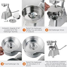 QUGURLID Commercial Burger Patty Maker,Manual Burger Press Machine,Grill Burger Press Tool,Burger Maker for BBQ,Stuffed Burgers,Beef Burger (150mm)