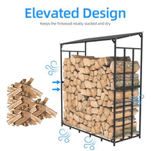 IEDFHJU Firewood Rack Tall Metal Firewood Rack Stand with Cover