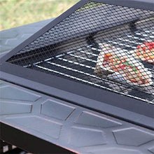 Garden Fire Pit Portable Grill Barbecue Rack Outdoor Fire Pit, Metal Fire Bowl BBQ Grill Table with Mesh Spark Screen Cover for Patio Backyard Beach Picnic Camping for Camping Backyard