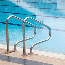 Pool Handrails 31X31 inch Pool Rail 250Lbs Load Capacity Rustproof Pool Handrail Humanized Swimming Pool Handrail with Blue Grip Cover & Screws