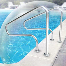 BSNANCA Swimming Pool railings of 304 Stainless Steel, Pool handrails, Pool Wall Handles, Suitable for Various Indoor and Outdoor Swimming Pools, Water Parks, etc. (Shown 125cm) (Shown 125cm)
