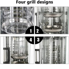 1380W Smokeless Electric Barbecue Grill, Constant Temperature 200°C, Adjustable Timing, for Kebabs, Sweet Potato and Turkey