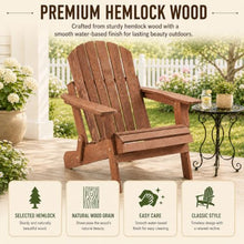 EXPEAK Oversized Wooden Folding Adirondack Chairs Set of 6, Hemlock Wood Patio Fire Pit Chairs with Pre-Assembled Backrest & Seat Board, Outdoor Lounge Chair for Backyard Garden Porch Deck, Brown