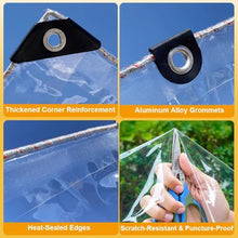 Etlegor Clear Tarp with Grommets, Waterproof PVC Tarpaulin Cover, Outdoor Transparent Cover for Plant Garden Patio Lawn Plants Greenhouse Or Barn(2.4x5m)