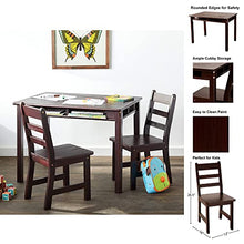 AVENTIS Child's Espresso Table Set with Shelf & 2 Chairs + Blue Automobile Travel Bundle Ages 3+