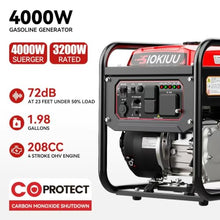 4000W Portable Inverter Generator,208CC EPA,CO&Ultra Quiet,Ideal for Camping, RV, Tailgating, Outdoor Activities, Home Backup Power