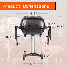 PK Grills Charcoal BBQ Grill and Smoker Combination PK360 Portable Outdoor Grill Smoker Graphite