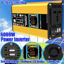 ZXDZTZ 6000W Complete Solar Inverter Kit with 100W Solar Panel and 50A Controller Home Grid System Portable Outdoor Power Storage Kit for Home and Outdoor Power System(Yellow,12v-110v)