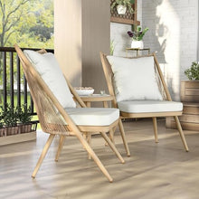 Furniture of America Chauncy Aluminum 3-Piece Outdoor Bistro Set Natural Tone