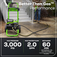 Greenworks 80V 3000 PSI Dual-Port Pressure Washer (2.0 GPM), Tool-Only, Powerful Enough to Remove Pesky Dirt and Grime on Siding, Fences, Patios, Driveways, and Sidewalks