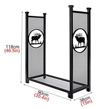 ELUKHT Outdoor 4ft Firewood Log Rack,Large Heavy Duty Wood Storage Rack Holder,Floor Lumber Organizer for Patio/Garden/Porch/Deck,Metal Iron
