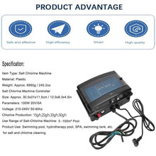 Swimming Pool chlorinator, Water Treatment Machine, Salt, Chlorine, Generator for, spa(15g/h)