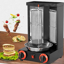 XYWGBMS Electric/Gas Kebab Grill Machine, 360° Rotating Vertical Broiler Barbecue Oven, Smokeless Turkey Doner Kebab Machine,Black-A