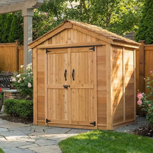 Outdoor Living Today Western Red Cedar SpaceMaster Storage Shed with Cedar Shingle Roof, Double Doors, 6 ft. W x 4 ft. D