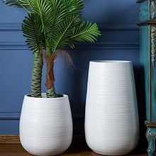 Flower Pots Ceramic Flower Pot Plant Container, White Line Decorative Flower Pot With Drainage Hole, Round Modern Flower Pot Succulent Plant Pot For Plants, Flowers Decorative Planter ( Color : 66cm )