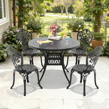 Hassyee All-Weather Bistro Set with Round Table for Balcony, Patio Furniture Set with Two Swivel Chairs and Water Resistant Cushions for Dining Room, Lawn, Poolside, Garden (Black 5)