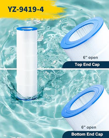 Yoozell Pool Filter Replaces for C-9419, Filbur FC-0688, 931-220, PAP200, SP200, Clean and Clear 200, CC200, Ultral-C5, PP-C5, Darlly 10201, 200 Sq.Ft Swimming Pool Filter Cartridge, 4 Pack