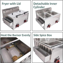 CVGfko Commercial Gas Fryer, Stainless Steel with Adjustable Firepower, Easy Clean for s, Donuts, Fish