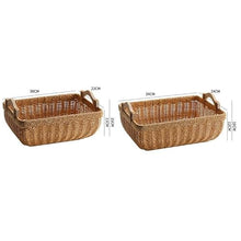 AFPSDLFJDLS Picnic Basket with Handle Camping Willow Weaving Storage Hamper Outdoor Fruit Holder