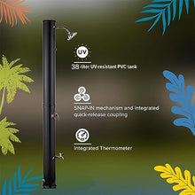 CFDZCP Outdoor Shower kit 217cm 10 Gallon Solar Outdoor Shower, Free-Standing Garden Shower, Temperature and Pressure Adjustable ，2-Section Poolside Shower, Black