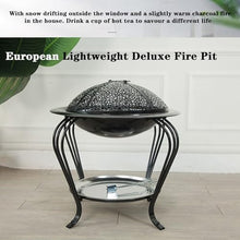 BNEI European Style fire Pit, Portable Tabletop fire Pit with fire net Cover, 55 * 60 cm, Suitable for Winter Warming, Barbecue (Large)