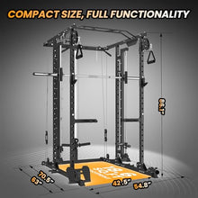 CuisinAid Power Cage with Smithbar 2000 Lbs Power Rack Cable Crossover System Black