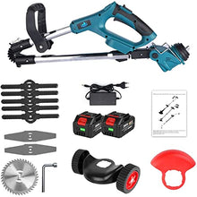 Electric Lawn Mower, Portable Adjustable Efficient Field Mower, Multifunctional Folding Hand Push Lawn Mower, with Dual Wheel Assist and LED Power Display, for Garden Lawn Repair and Maintenance