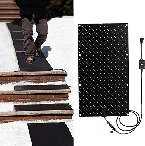 Outdoor Heated Stair Treads, Heated Snow Melting Mat Non-Slip 10"x15", Anti-Slip Step Mat, Electric Heating Snow Removal,9 Pack