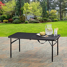 AFPSDLFJDLS Plastic Adjustable Height Fold-in-Half Folding Table Camping Foldable Picnic